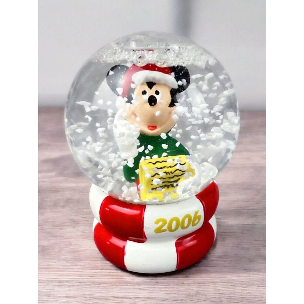 Mickey Mouse Disney Mini Snow Globe Christmas 2006 JCPenney Black Friday 2.5"